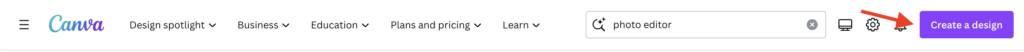 Canva menu bar